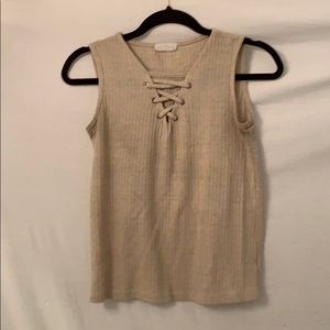 Sweater Tank Top with Embellished Neck!